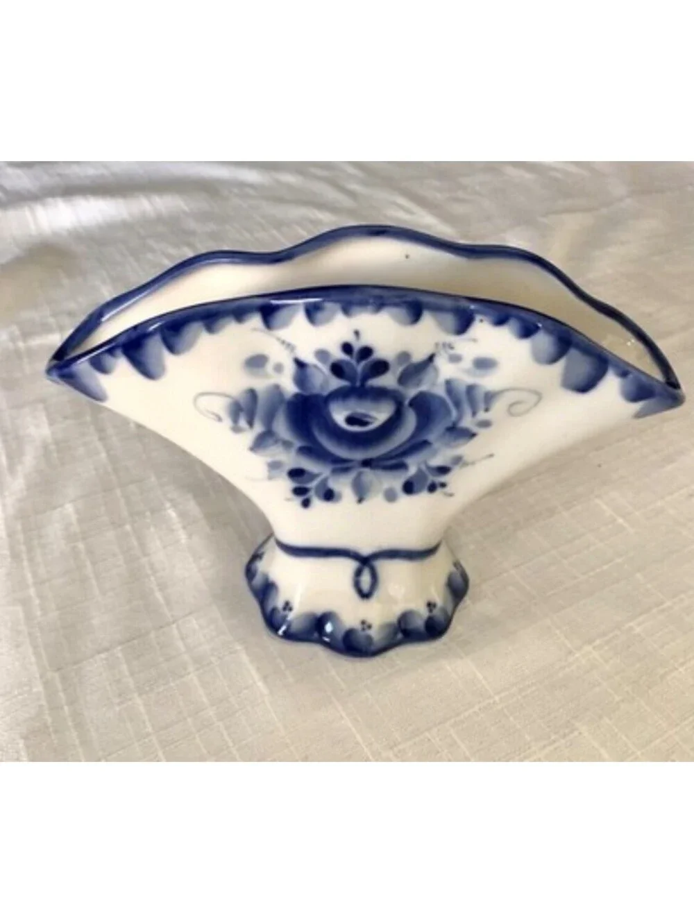 Vtg Gzhel Napkin Holders 2 & Small Tray Set